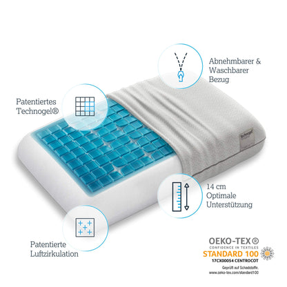 Technogel® Deluxe Gel Nackenstützkissen 66x40x14 cm