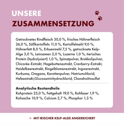 Irish Pure Trockenfutter Adult Hundefutter - Rind Huhn Getreidefrei 12kg