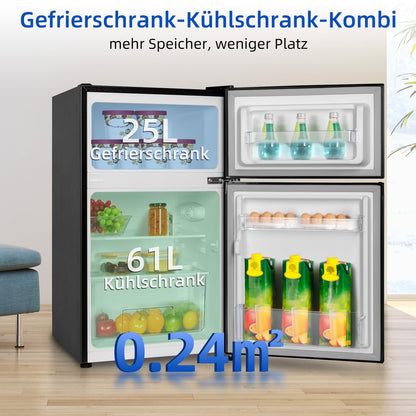 CHIQ FTM86L4E Kühl-Gefrier-Kombination, 86 L, Gefrierfach oben