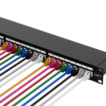 FGB CAT 7 Patchpanel 24 Port RJ45 - Geschirmt 19 Zoll