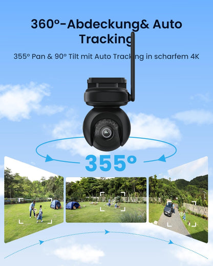 Reolink Altas PT Ultra 4K Solar Überwachungskamera mit Akku, schwarz