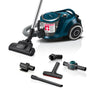 Bosch Serie 6 ProFamily BGC41XFMLY Staubsauger beutellos blau: Blauer, kompakter Bodenstaubsauger reinigt Böden effizient ohne Beutel.