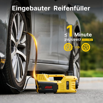 Taskstar Elektr. Hydraulischer Wagenheber 5T 3-in-1 Set - Gelb