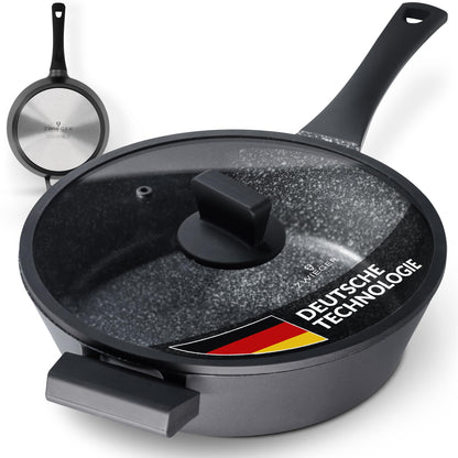 ZWIEGER Schmorpfanne Aluguss 28cm mit Deckel – Antihaft Induktion