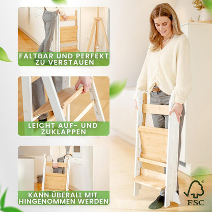 practical living e* Lernturm Montessori - klappbar Bambus