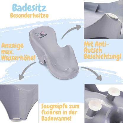 BabyCare Baby Badewanne 4-tlg. Set – Gestell, Neugeborene, TÜV-geprüft