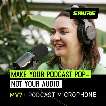 Shure MV7+ Podcast & Streaming Mikrofon USB/XLR – Schwarz