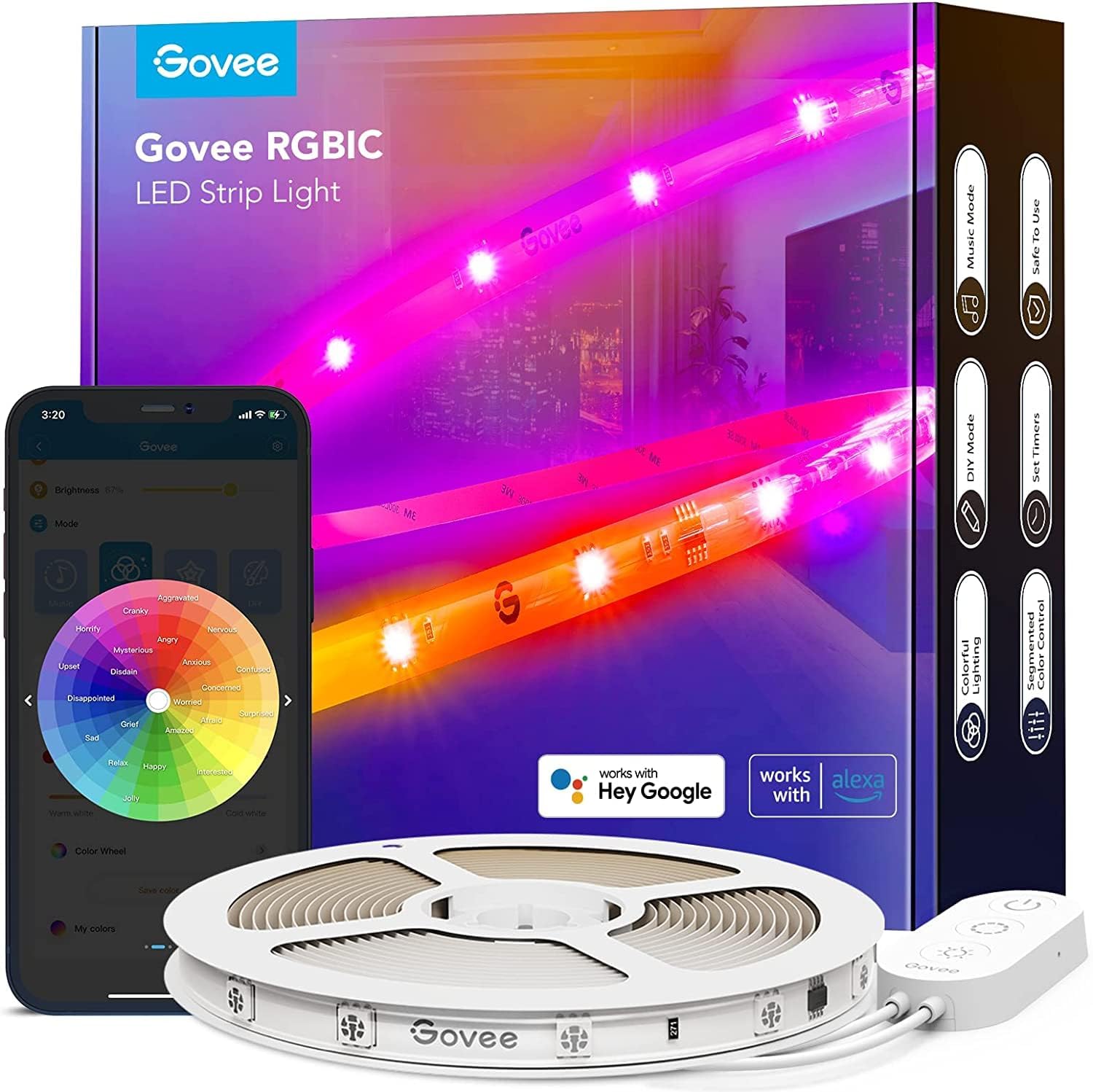 Govee LED Strip RGBIC Pro 5m, smarter LED Streifen mit App-Steuerung