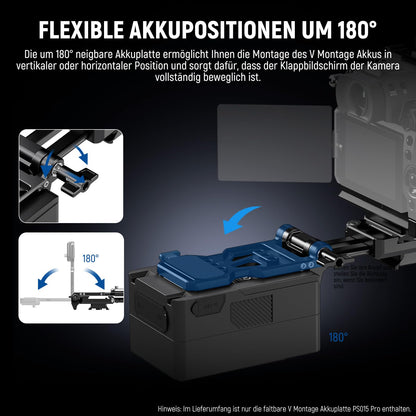 NEEWER PS015 PRO V-Mount Akkuplatte – Arca Typ Schnellwechsel