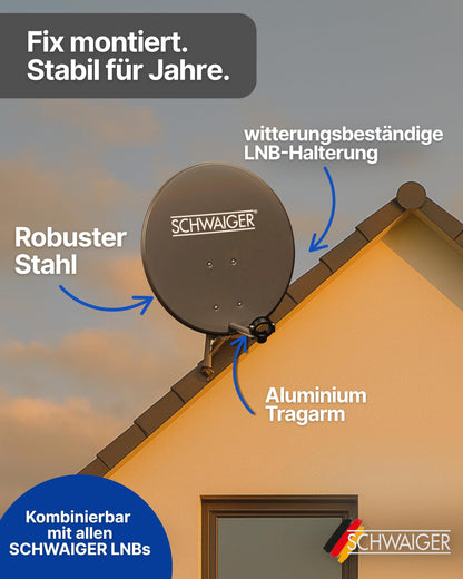 SCHWAIGER Satellitenschüssel Ø 60cm Komplettset - Anthrazit