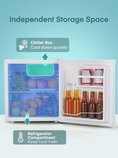 FOHERE Mini Kühlschrank 46L mit Eisfach Getränkekühlschrank – Weiss