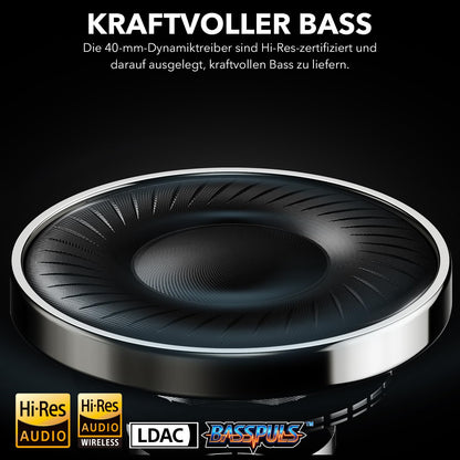 1Mii Y8+ Kopfhörer Over-Ear mit Hybrid ANC, Bluetooth 6.0, Schwarz