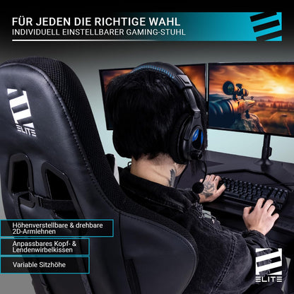 ELITE MG200 Destiny Gaming Stuhl, Ergonomischer Bürostuhl Schwarz/Grün