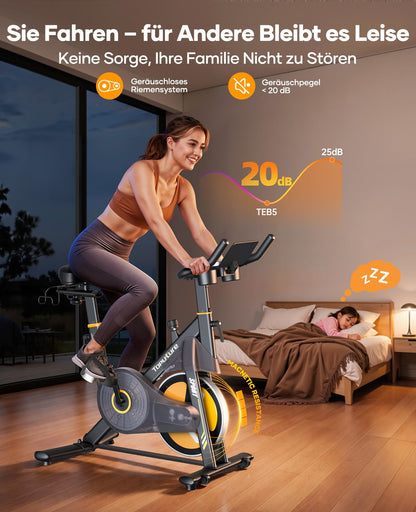 Toputure Heimtrainer Fahrrad TEB5 mit LED-Touchscreen und App