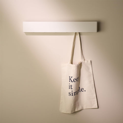 Designfabrik Hamburg Wandgarderobe mit versteckten Haken, Weiss, 57 cm, Aluminium pulverbeschichtet