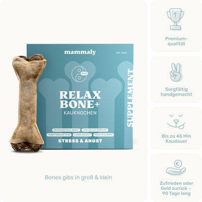 mammaly Relax Bone+ Kauknochen mit Kamille & Lavendel, 17 cm