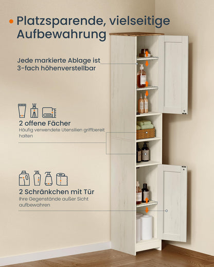 SONGMICS HOME Badezimmerschrank BBC667WJ01 schmal 30 x 30 x 170 cm