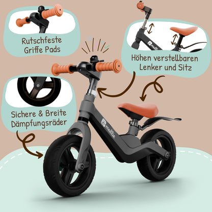 Mallie Kinder Laufrad ab 2 Jahre mit Klingel und Spritzschutz