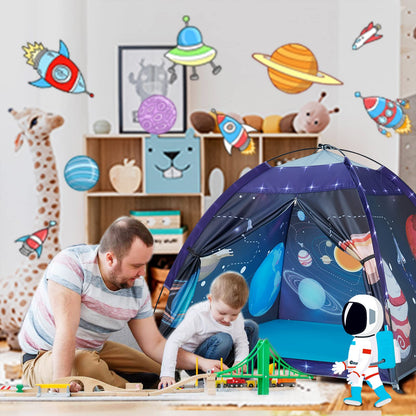Exqline Spielzelt Weltraum Pop-up Kinderzelt für drinnen und draussen