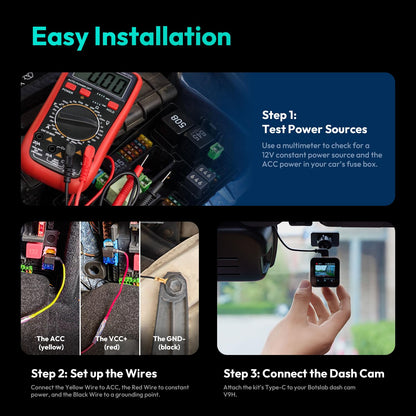 BOTSLAB Dashcam-Hardwire-Kit Typ-C für G980H / G980H Pro