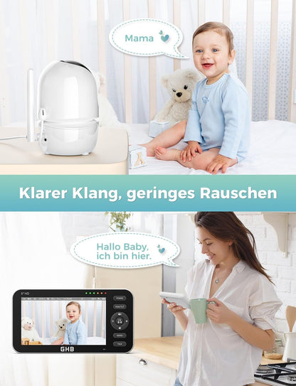 GHB Babyphone mit Kamera 5 Zoll HD IPS-Display Modell 2023