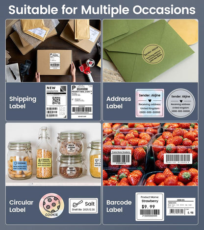 Phomemo Bluetooth Etikettendrucker 4x6 Versandetiketten – Schwarz