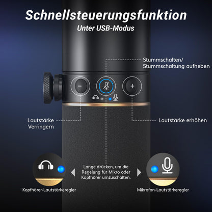 TONOR TD520 USB/XLR Dynamisches Mikrofon mit Ständer