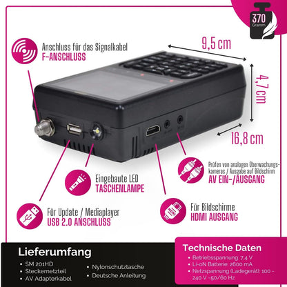 Summit SM 201HD Sat Finder – Satelliten-Messgerät für DVB-S/S2