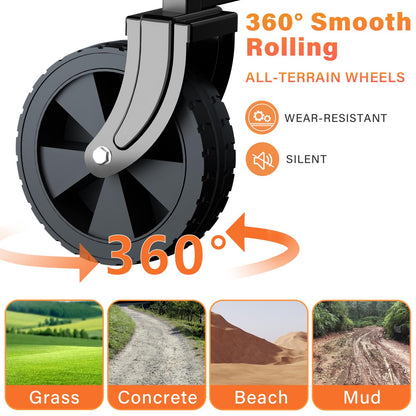 Rowce Bollerwagen faltbar, Handwagen für Strand und Garten, 120 kg