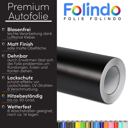 Folindo Autofolie Luftkanal Grau Matt - 12x1.52m