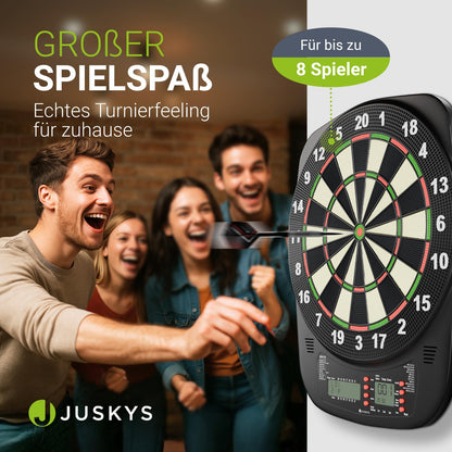 Juskys Elektronische Dartscheibe mit LCD-Display und 32 Spielen