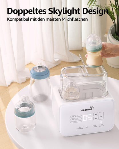 Grownsy Flaschenwärmer 9-in-1 mit Sterilisator und LCD-Display