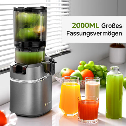 AMZCHEF Entsafter Slow Juicer XXL Öffnung - Grau