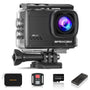 Apexcam M80Air Action Cam 4K/60FPS WiFi mit 64GB Karte und Zubehör – Unterwasserkamera bis 40 m