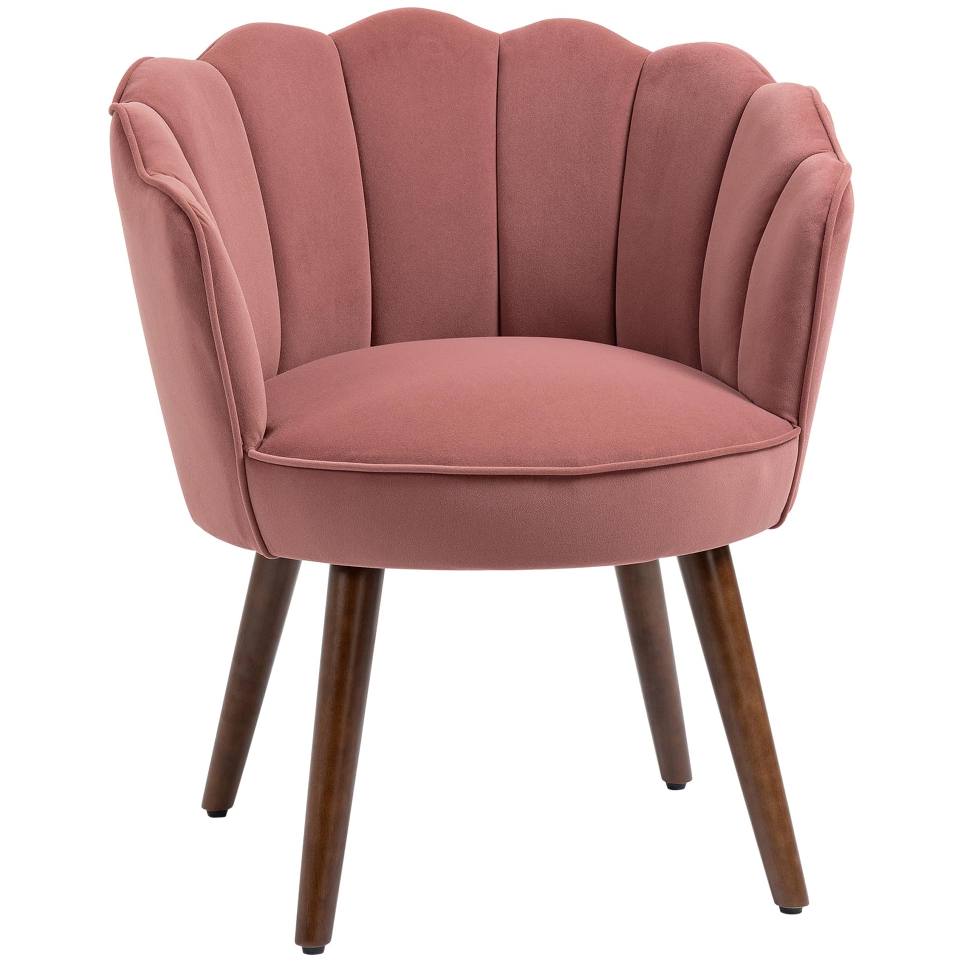 HOMCOM Esszimmerstuhl Sessel. Rosa Polstersessel mit Rückenlehne. Zum Sitzen am Esstisch in Küche oder Esszimmer.