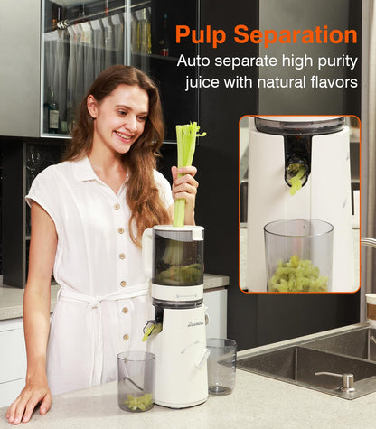 Zasmira Entsafter Slow Juicer – 120mm Einfüllschacht, Kein Vorschneiden