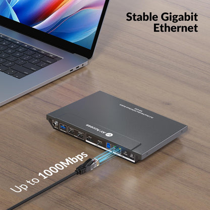 AV Access KVM Dockingstation für 2 Computer – 4K Dual HDMI, 100W PD