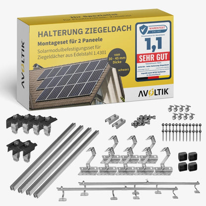 Avoltik Solar Halterung Ziegeldach Montageset - 2 Module (30-45mm)