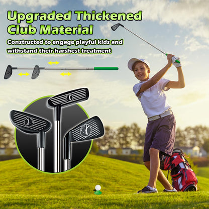 TERRAMUS Minigolf Set für Kinder, Indoor und Outdoor, LED-Ballrückgabe