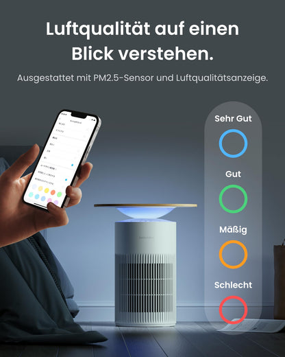 SwitchBot Luftreiniger CADR 400m³/h mit App-Steuerung