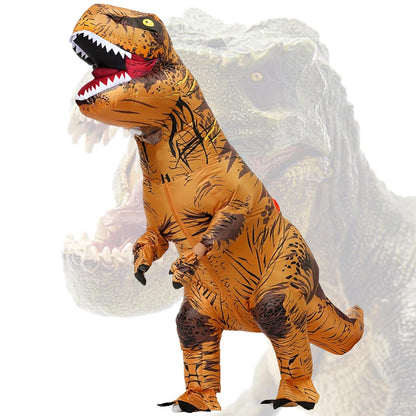 PARAYOYO Aufblasbares T-Rex Kostüm Braun für Erwachsene 165–190 cm – Dinosaurier-Anzug mit Ventilator