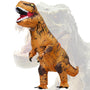 PARAYOYO Aufblasbares T-Rex Kostüm Braun für Erwachsene 165–190 cm – Dinosaurier-Anzug mit Ventilator