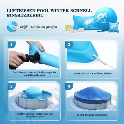 UIRWAY Poolkissen Winter XXL Rund 4m – Für Poolüberwinterung