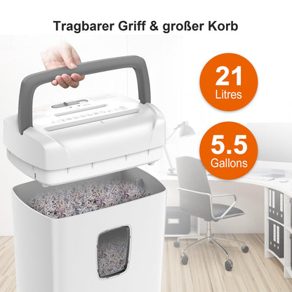 Bonsaii C243-A P4 Aktenvernichter Shredder – 12 Blatt Kreuzschnitt