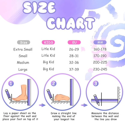 TOMSHOO Kinder-Rollschuhe, verstellbar, LED-Räder, Grösse M, Violett