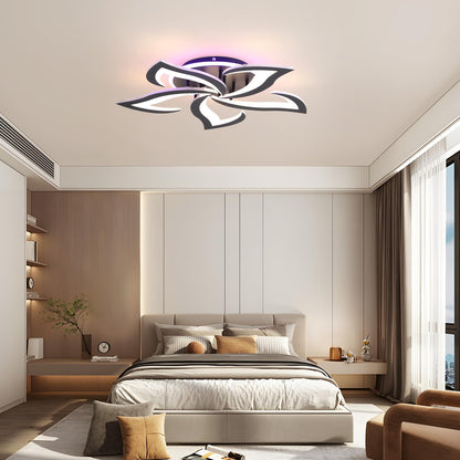 ZAITINZ LED Deckenleuchte 5 Blütenblätter Dimmbar – Schwarz