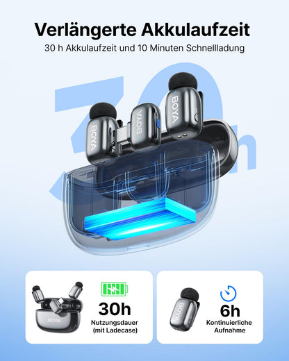 BOYA mini 2 Kabelloses Lavalier-Mikrofon für iPhone und Android