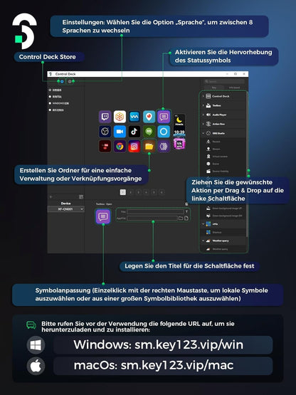 SOOMFON Stream Controller Deck – 15 anpassbare Makrotasten