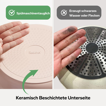 Redchef Kochgeschirr-Set 16-teilig Antihaft Abnehmbare Griffe – Rosa