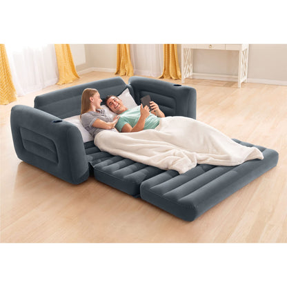 Intex Aufblas-Sofa-Bett ausziehbar Queen-Size Anthrazitgrau
